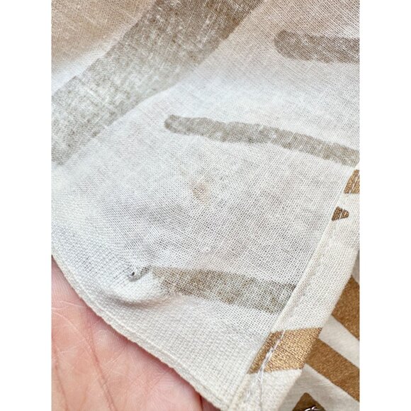 ANTHROPOLOGIE Ivory Gold Mystic Eye Print 100% Cotton 106" x 84" Fabric - Picture 9 of 14